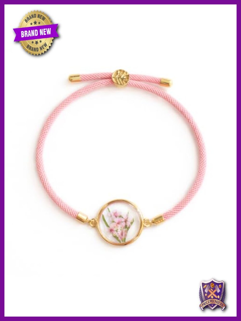 Genuine Dried Pressed Birth Month Flower Bracelet, Adjustable Tree of Life Knot